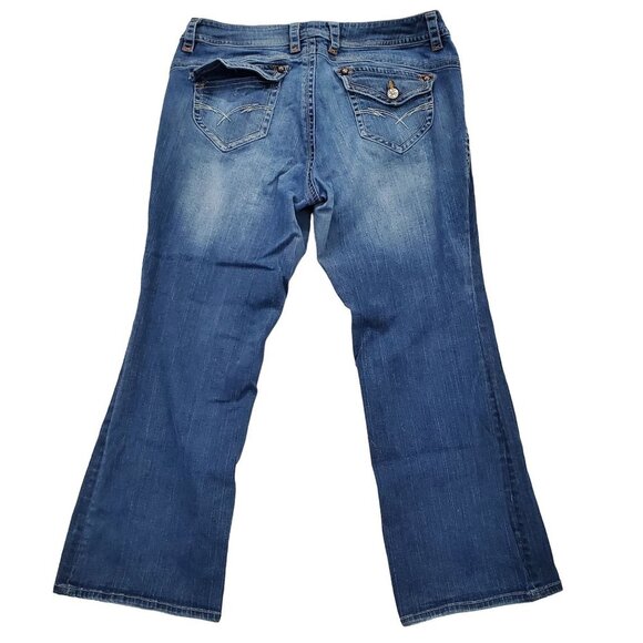 Venezia Womens Bootcut Denim Jeans Sz 20 Mid Rise Medium Wash Stretch Blue Pants - Picture 2 of 12